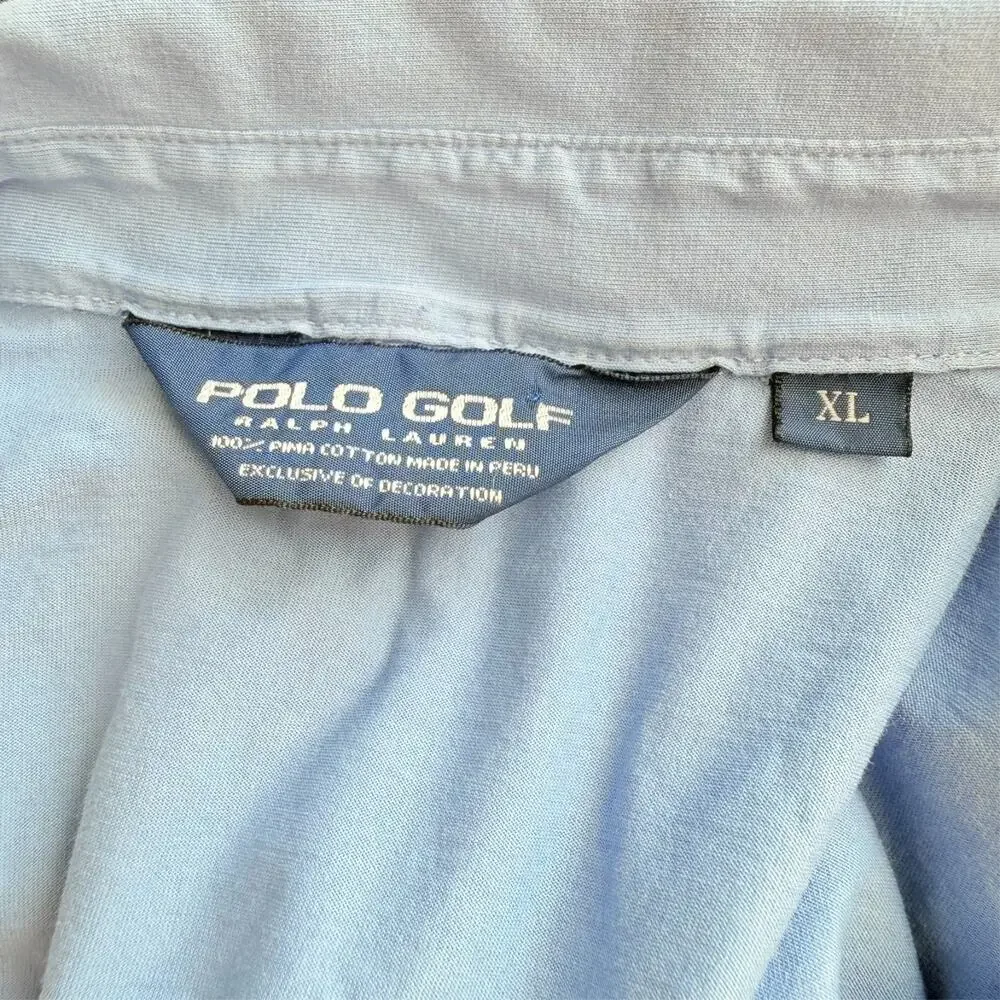 Ralph‎ Lauren Golf Polo Mens Top XL Blue Performance 100% Pima Cotton Athleisure